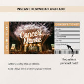 Invitation Surprise Concert Gift Ticket Music Event Card