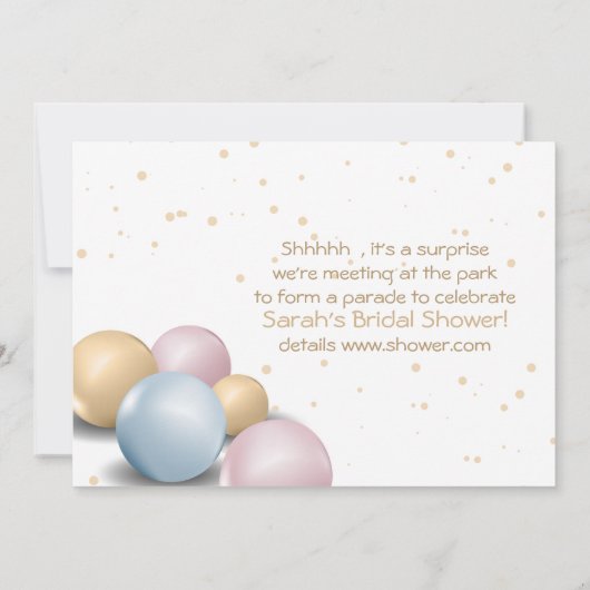 Invitation Surprise Conduite À Travers Fête des mariées Parad (Dos)