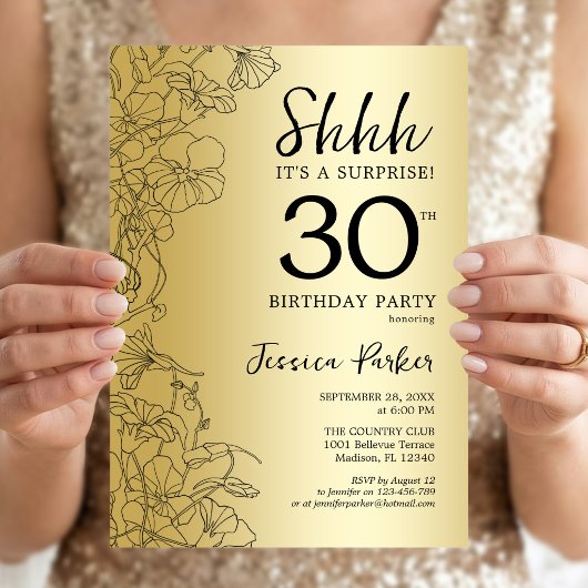 Invitation Surprise d'anniversaire 30 ans