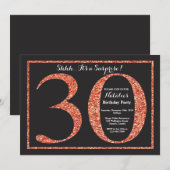 Invitation surprise d'anniversaire 30 ans Orange P (Devant / Derrière)