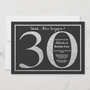 Invitation surprise d'anniversaire 30 ans paillett