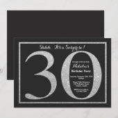 Invitation surprise d'anniversaire 30 ans paillett (Devant / Derrière)