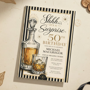 Invitation Surprise d'anniversaire 50 ans sur le thème du Whi
