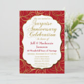 Invitation surprise d'anniversaire de mariage roug (Debout devant)