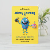 Invitation Surprise d'anniversaire explosive - Monster Mayhem (Debout devant)