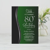 Invitation Surprise de 80 ans noir et vert (Debout devant)