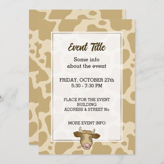 Invitation surprise de vache (Devant / Derrière)