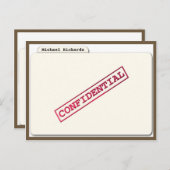 Invitation surprise dossier confidentiel (Devant / Derrière)