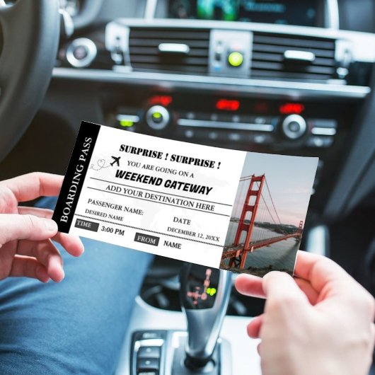 Invitation Surprise du week-end Passe d'embarquement Getaway 