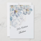 Invitation SURPRISE Elegant Blue Floral 90th Birthday (Dos)