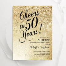 Surprise Élégant Or 50e Anniversaire