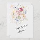 Invitation SURPRISE Elegant Painted Floral 90th Birthday (Dos)