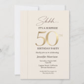 Invitation Surprise Élégant pour 50 ans (Devant)