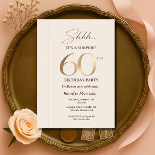 Invitation Surprise Élégant pour les 60 ans
