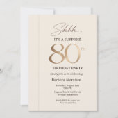 Invitation Surprise Élégant pour les 80 ans (Devant)