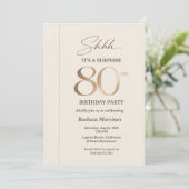 Invitation Surprise Élégant pour les 80 ans (Debout devant)