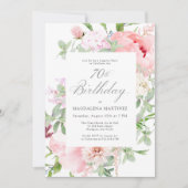 Invitation SURPRISE FÊTE 70e anniversaire Elegant rose Peony (Devant)