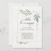 Invitation Surprise fête d'anniversaire aquarelle Floral (Devant)