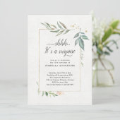 Invitation Surprise fête d'anniversaire aquarelle Floral (Debout devant)