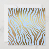 Invitation Surprise fête d'anniversaire Blue Gold Zebra (Dos)