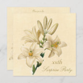 Invitation Surprise fête d'anniversaire Chic Vintage Lily Fle (Devant / Derrière)