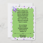 Invitation Surprise fête d'anniversaire derrière la porte (Dos)