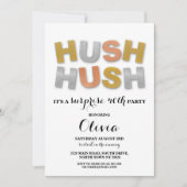 Invitation Surprise fête d'anniversaire Hush Hush Gold Metall (Devant)