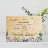 Invitation Surprise fête d'anniversaire Rustic Floral Invitat (Debout devant)