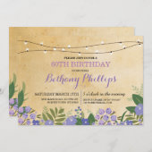 Invitation Surprise fête d'anniversaire Rustic Floral Invitat (Devant / Derrière)