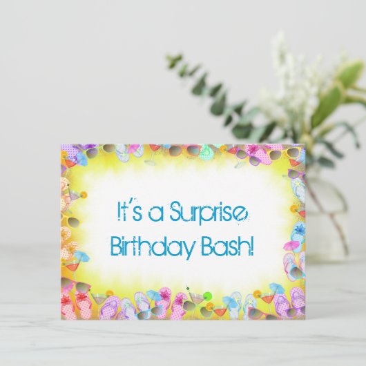 Invitation Surprise fête d'été (Debout devant)