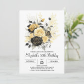 Invitation Surprise Fleur sauvage Gold et Black 50e anniversa (Debout devant)