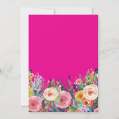 Invitation surprise fleurs rose chaud pour 100e an (Dos)