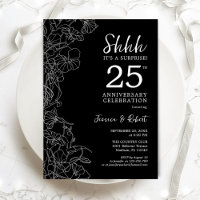 Surprise Floral Noir et Blanc 25e Anniversaire