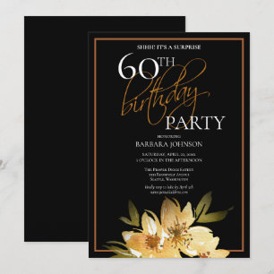 Invitation Surprise Florale Élégante 60e Anniversaire