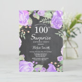 Invitation Surprise florale violette botanique pour 100e anni (Debout devant)