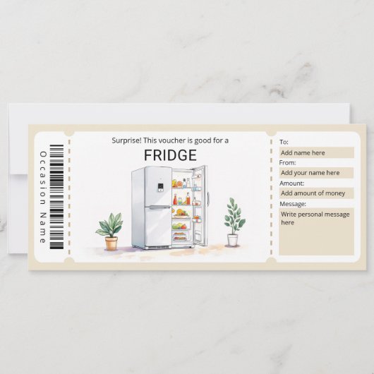 Invitation Surprise Fridge Gift Certificate  (Devant)