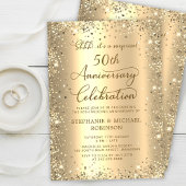 Invitation Surprise Gold Glitter 50th Wedding Anniversary