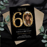 Invitation Surprise Gold Parties scintillant 60th Birthday Ph<br><div class="desc">60th Birthday Gold Parties scintillant modèle de la fête photo. Disponible en téléchargement numérique imprimable. Téléchargement personnalisé,  personnalisé et modifiable</div>