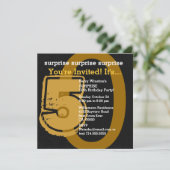 Invitation SURPRISE Grunge 50e anniversaire Gold Black W202E (Debout devant)