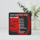 Invitation SURPRISE Grunge 50e anniversaire Rouge et Noir W20 (Debout devant)