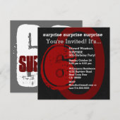Invitation SURPRISE Grunge 60e anniversaire Rouge et noir W20 (Devant / Derrière)
