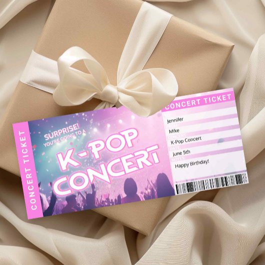 Invitation Surprise K-Pop Concert Ticket Fan Gift Reveal Card