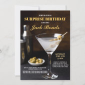 Invitation Surprise Martini Black Cravate Event Anniversaire  (Devant)
