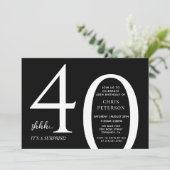 Invitation Surprise minimaliste Quarante anniversaire (Debout devant)