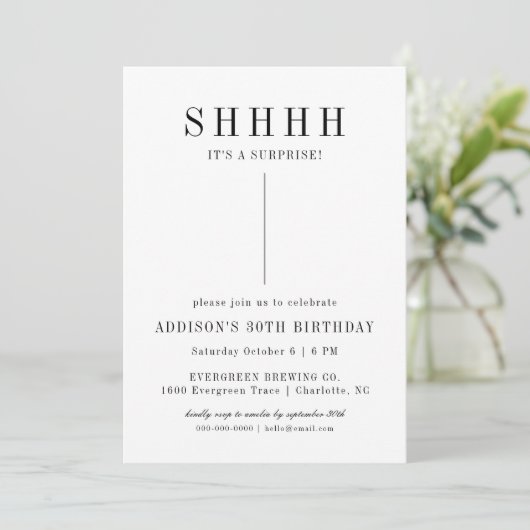 invitation surprise moderne (Debout devant)