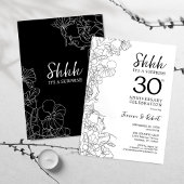 Invitation Surprise Noir Blanc 30e Anniversaire