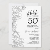 Invitation Surprise Noir Blanc 50e Anniversaire (Devant)