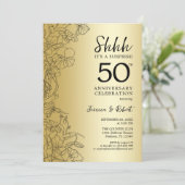 Invitation Surprise Or Noir 50e Anniversaire (Debout devant)