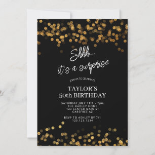 Invitation Surprise Or Noir 50e Anniversaire