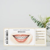 Invitation Surprise Orthodontic Braces Gift Certificate (Debout devant)